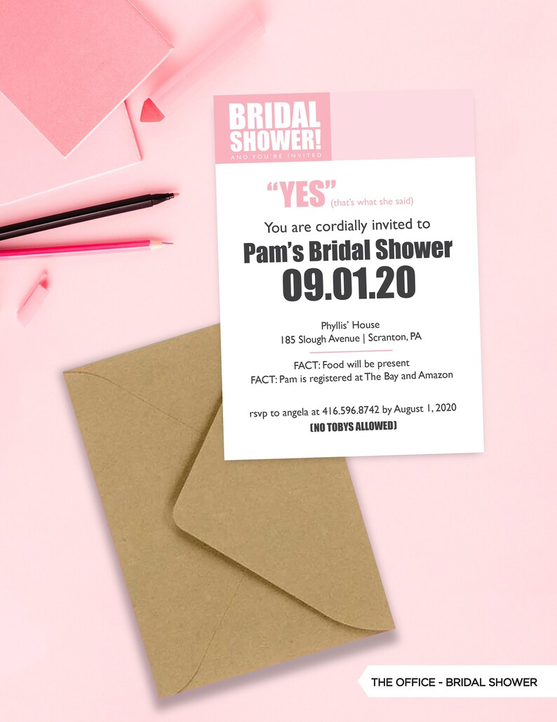 NEW the Office Bridal Shower Invitation Office Themed Etsy