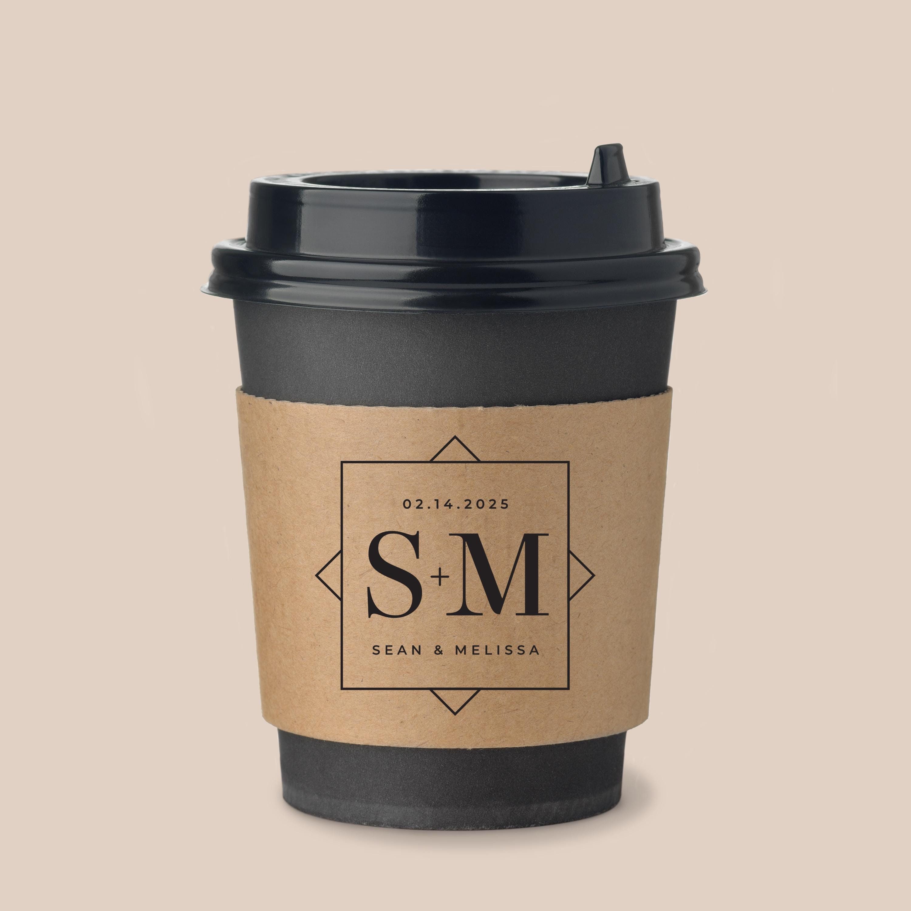 100 Pcs Wedding Coffee Cup Sleeves | Bridal Shower | Coffee Sleeves | Wedding Cup | Personalized Coffee Cups | The Perfect Blend
