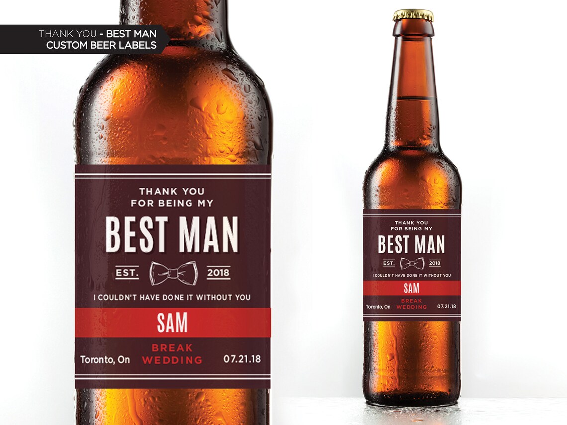 Will You Be My Groomsman / Best Man Beer Labels | Beer Label Thanking ...