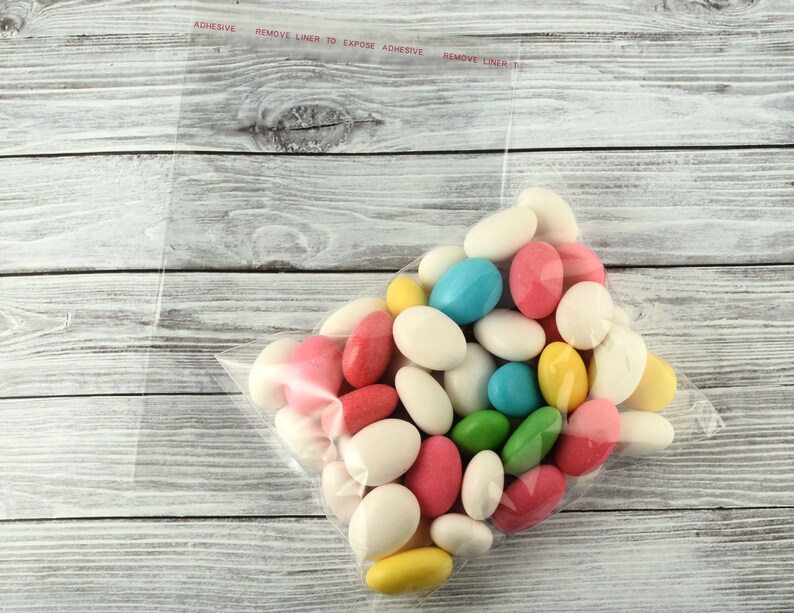 NEW! Clear Food Safe Plastic Bags | Food Favour Accessories | Pre-wrap Favours & Treats | Adhesive Seal | 12 Pack image 2