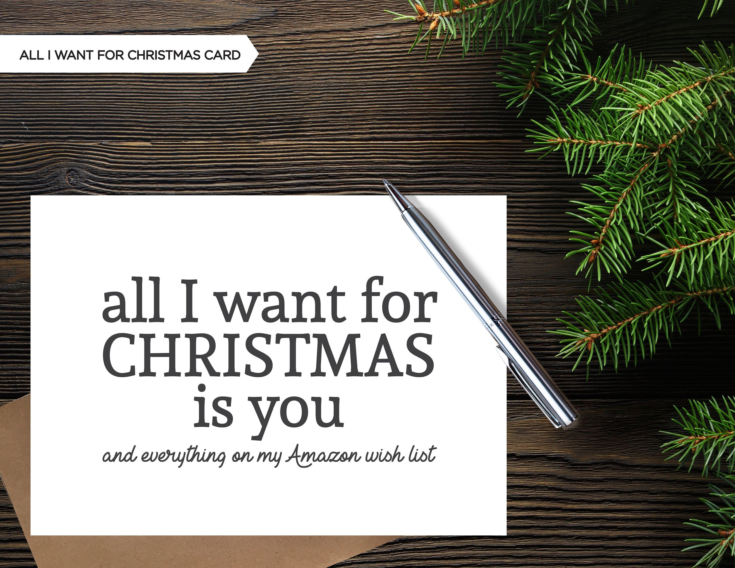 NEW Funny Christmas Card All I Want for Christmas is You & - Etsy