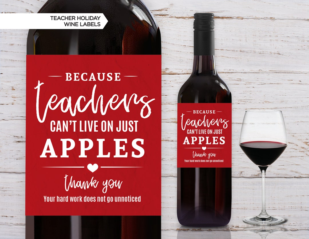 NEW Teacher Christmas Gift Wine Bottle Labels Wine Labels Etsy