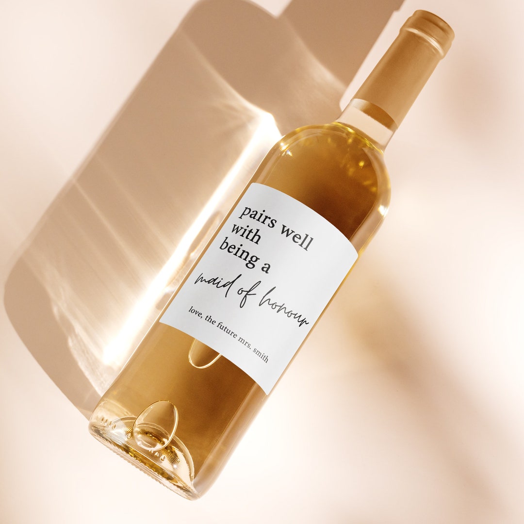 NEW! Pairs Well With Bridesmaid Duties Wine Label | Mini Champagne ...