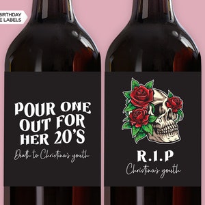 NEW! 30th Birthday Wine Labels | Dirty 30 Wine Label | Death to Your 20's | 30th Birthday Decorations | 30th Birthday | Death to my Youth