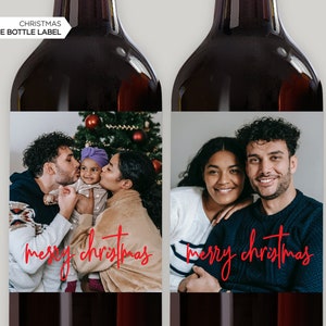 NEW! Custom Photo Wine Label | Christmas Wine Label | Holiday Wine Label | Wine Label | Wine Label With Photo | Christmas Photo Label