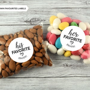 His Favourite & Her Favourite Favour Label | Wedding Favours | Favor Label | Candy Label | His and Her Favorite | Welcome Bag | White Drawn