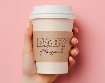 ベビーシャワー用コーヒーカップスリーブ 100個 | 赤ちゃんが淹れています | ベビーシャワーカップ | コーヒースリーブ | ベビーシャワーの装飾 | 飲んで見て | コーヒーカップ