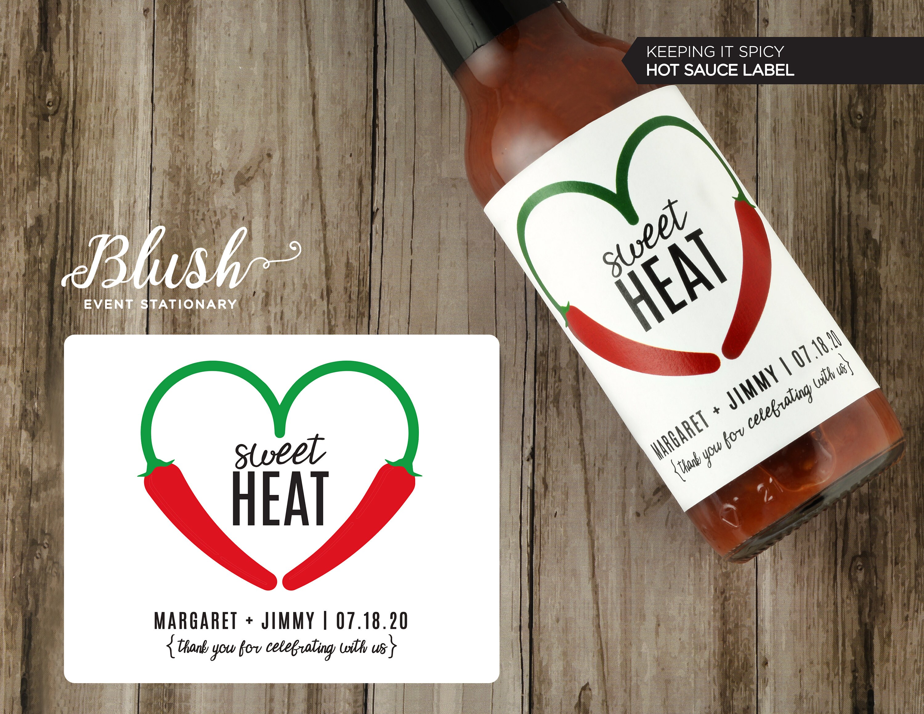 NEW Hot Sauce Wedding Favour Labels Personalized Hot Sauce Etsy