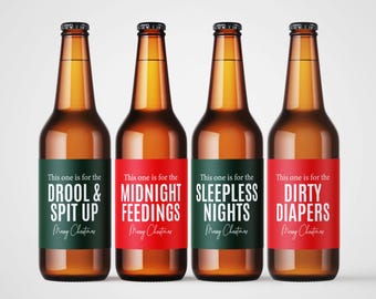 Christmas Beer Labels | New Dad Gift | Gift For Husband | First Time Dad | Gift For Dad | Christmas Gift From Baby | Beer Lover