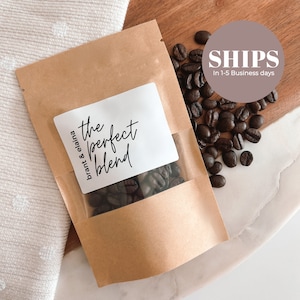 200 pcs The Perfect Blend Coffee Wedding Favour Bag | Bridal Shower Favour | Coffee Favour Pouch | Personalized Wedding Favour | Tea Favour