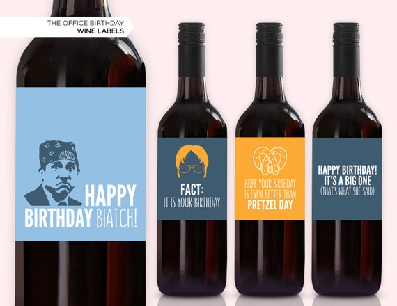 NEW! the Office Birthday Wine Bottle Labels the Office TV Show