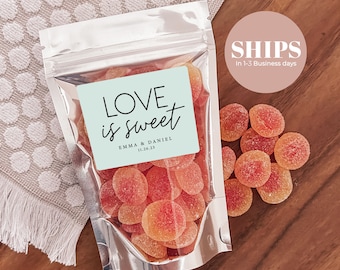 L'amour est un sac de cadeaux de mariage sucré | Cadeaux de mariage bonbons | Cadeau de mariage personnalisé | faveur du chocolat | Sacs à bonbons | Argent