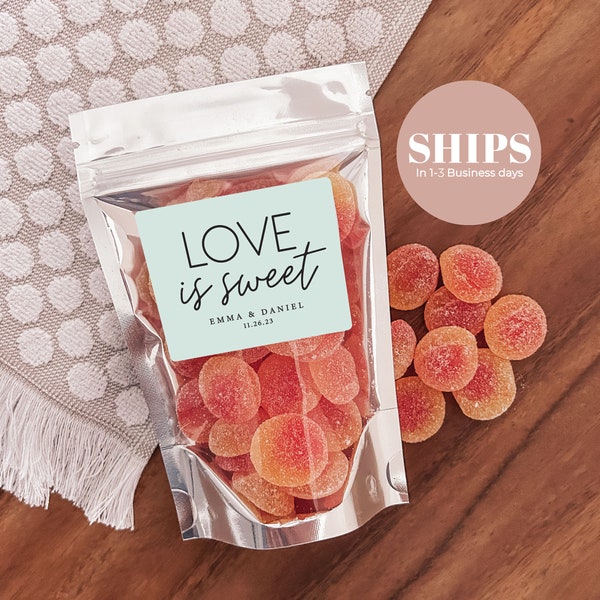Love is Sweet Candy Wedding Favour Bag | Candy Wedding Favours | Personalized Wedding Favor | Chocolate Favour | Candy Bags | Silver
