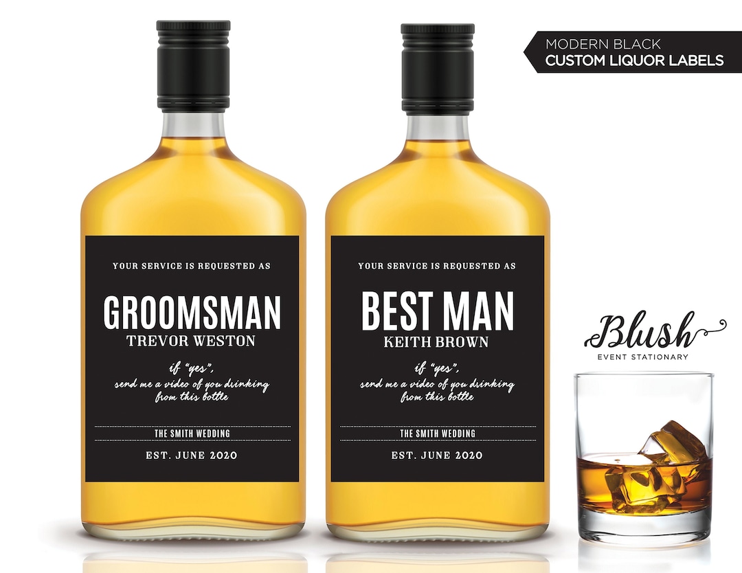 Will You Be My Groomsman / Best Man Liquor Labels | Whiskey Label ...