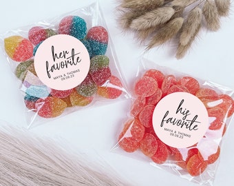 His Favorite & Her Favorite Favor Labels + Bags | Wedding Favours | Candy Label | His and Her Favourite | Wedding Favor Candy Bags | DIY