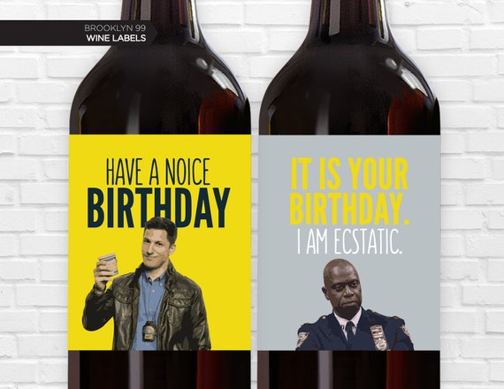 Brooklyn 99 Birthday Wine Bottle Labels Brooklyn 99 TV Show - Etsy