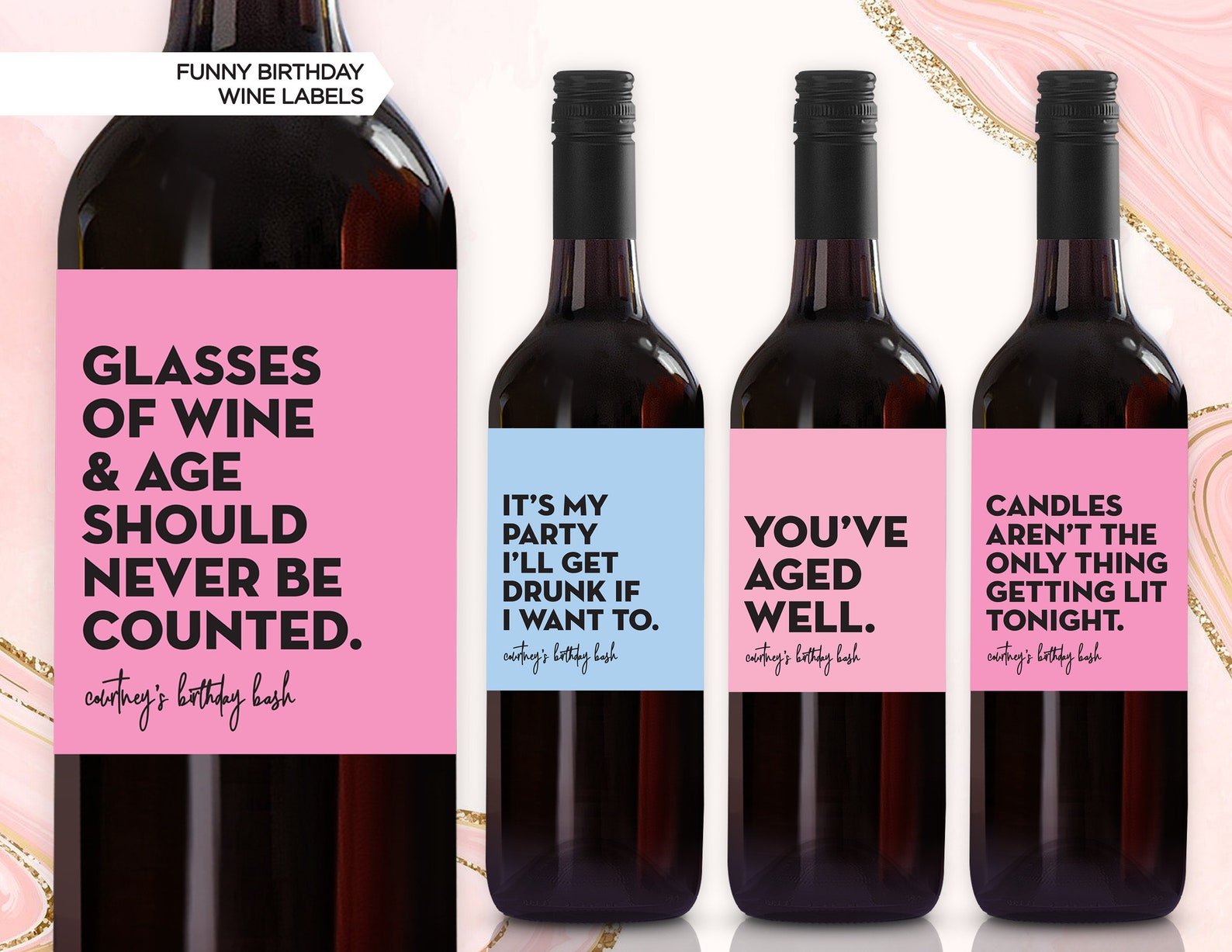 Funny Birthday Wine Labels Birthday Wine Dirty 30 Wine Etsy Canada