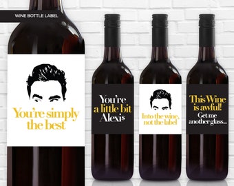 NEW! Wine Bottle Labels | TV Show | Wine Labels | David Rose | Rose Family | Ew David | Moira Rose | Alexis | Bebe | David Rose Wine