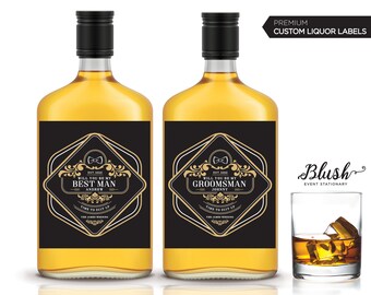 ¿Serás mi padrino de boda? Etiquetas de licor para padrino de boda / Etiqueta de whisky / Regalo para padrino de boda / Propuesta de padrino de boda / Propuesta de padrino de boda / Premium Black