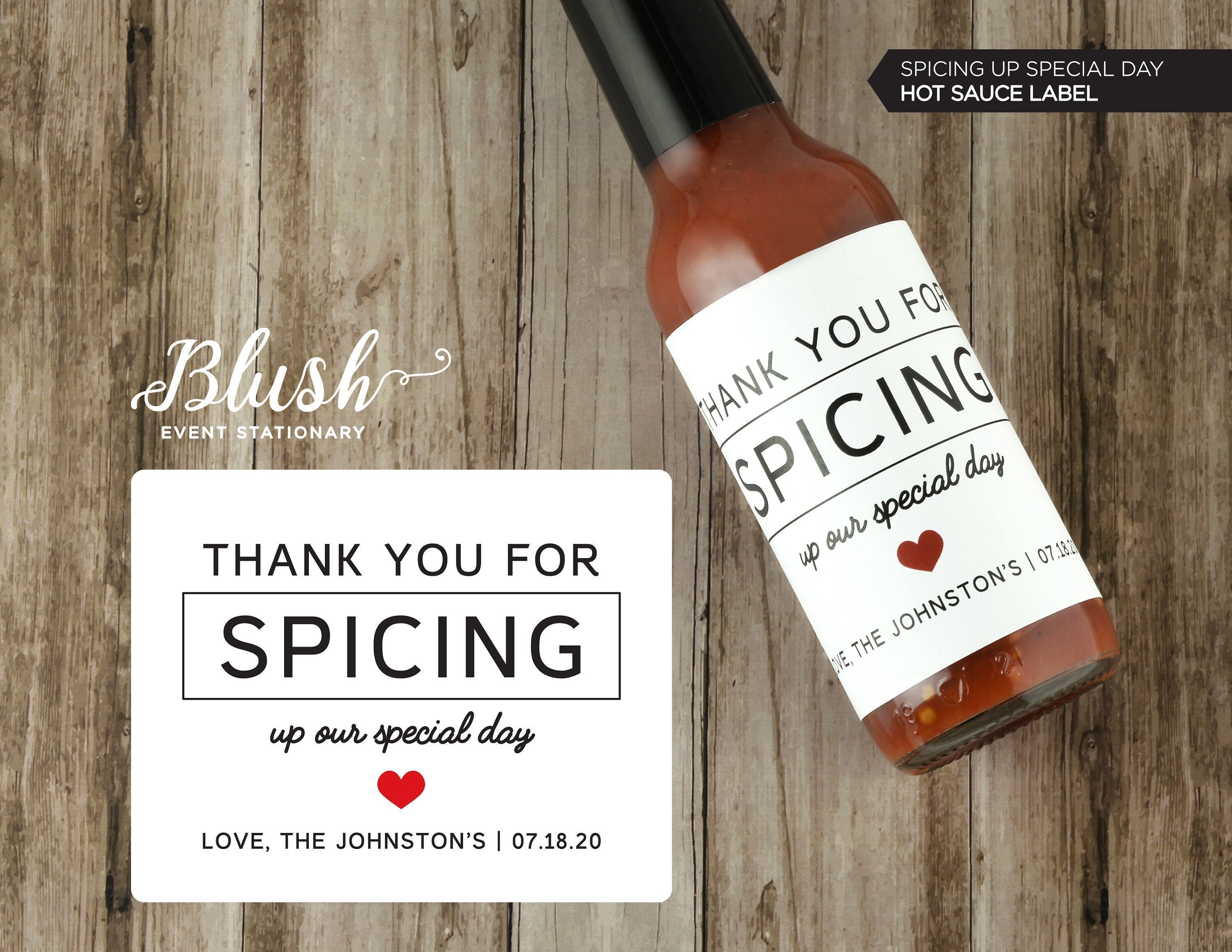 NEW Hot Sauce Wedding Favour Labels Personalized Hot Sauce Etsy