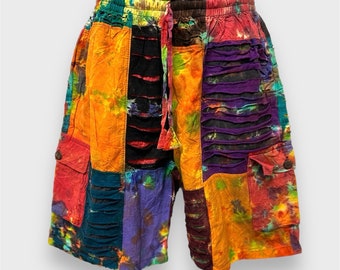 Rainbow razor cut patch short pant