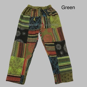 Cotton patchwork pants