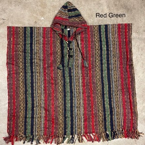 Cotton thick stripe thick poncho image 4