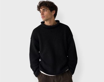 Handmade 100% New Zealand Wool Roll Neck Jumper