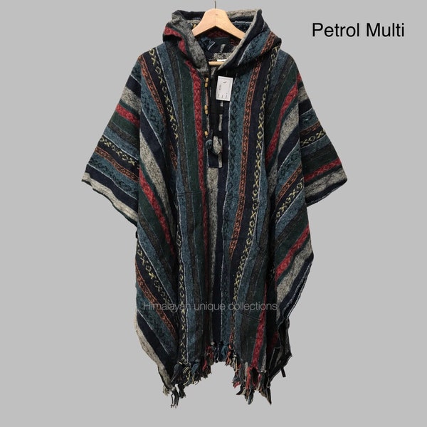 Cotton thick stripe thick poncho