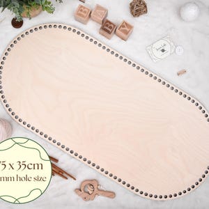Grote houten bodem 75 x 35 cm Gaten van 10 mm Op 6 mm afstand Houten basis Basis van de Mozesmand Bodem van de mand moses wiegplankje Verschoonmand