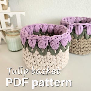 Tulpanvirkad korg PDF-mönster