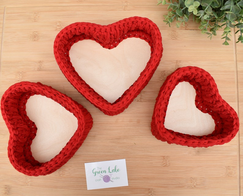 Heart wooden base for crochet basket Wooden bottom Heart shape Wooden basket bottom 15cm/17cm/20cm image 9