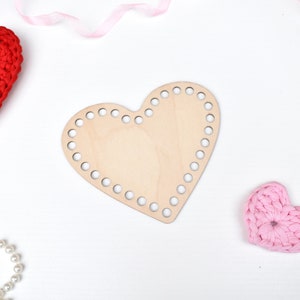 Heart wooden base for crochet basket Wooden bottom Heart shape Wooden basket bottom 15cm/17cm/20cm 15cm