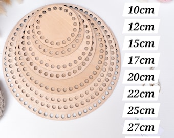 Circular wooden base for crochet basket 10cm 12cm 15cm 17cm 20cm 22cm 25cm 27cm 30cm Round base Circular bottom Wood board DIY basket bag