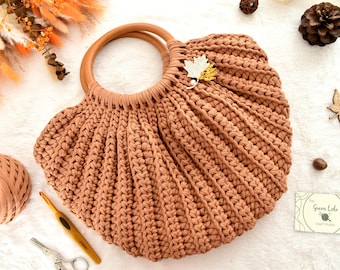 Bolso de crochet con asas circulares: varios colores