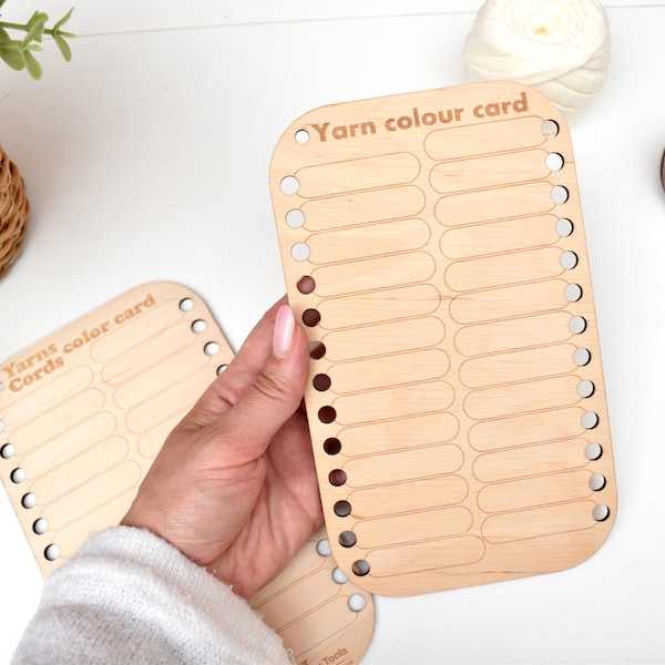 Blank yarn colour card Wool colour card Yarn colour organizer Project colour card Thread holder Temperature blanket yarn color planner