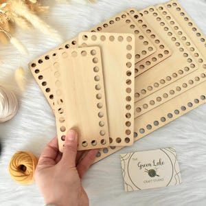 Rectangle Middle Wooden Base with 8mm hole size for making baskets: 7 Sizes Suitable for Tshirt yarn or 5-7mm cord
