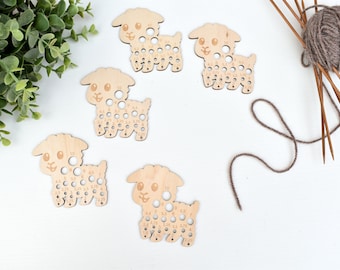 Sheep Knitting Needle Gauge: Birch Plywood Knitting Tool