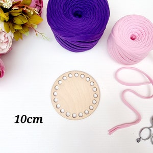 Circular wooden base for crochet basket 10cm diameter plywood with 8mm holes Round base for crochet basket Circular bottom Basket board