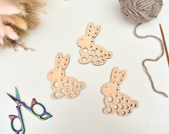 Bunny Knitting Needle Gauge: Birch Plywood Knitting Tool
