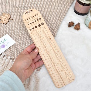 Wooden Sock Ruler US Sizes Needle Gauge Sock Ruler Sock Knitting ...