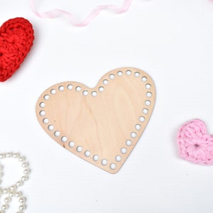 Heart wooden base for crochet basket Wooden bottom Heart shape Wooden basket bottom 15cm/17cm/20cm 17cm