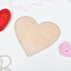 Heart wooden base for crochet basket Wooden bottom Heart shape Wooden basket bottom 15cm/17cm/20cm 20cm