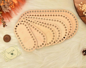 Oval Middle Wooden Base with 8mm hole size for making baskets: 7 Sizes Suitable for Tshirt yarn or 5-7mm cord