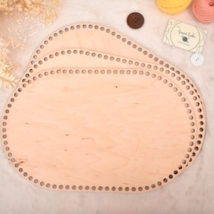 Large Oval Wooden Crochet Basket Base: Doll Cradle, Toy Storage (40x25cm)