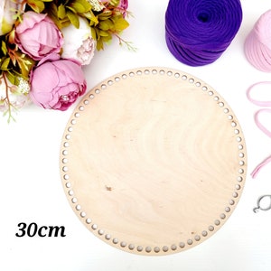 30cm Crochet Basket Base: Round Birch Plywood Bottom