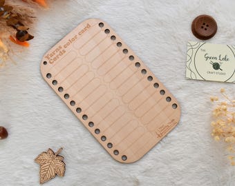 Wooden Yarns/Cords Color Card: 26-Hole Project Planner