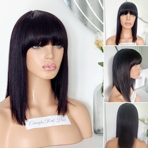 Indian remy wigs with new arrivals bangs