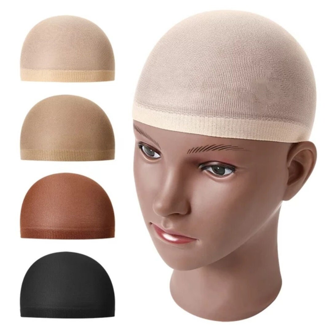 2pc Wig Cap, Skin Tone Wig Stocking Cap for Wig Wearers, Beige, Brown
