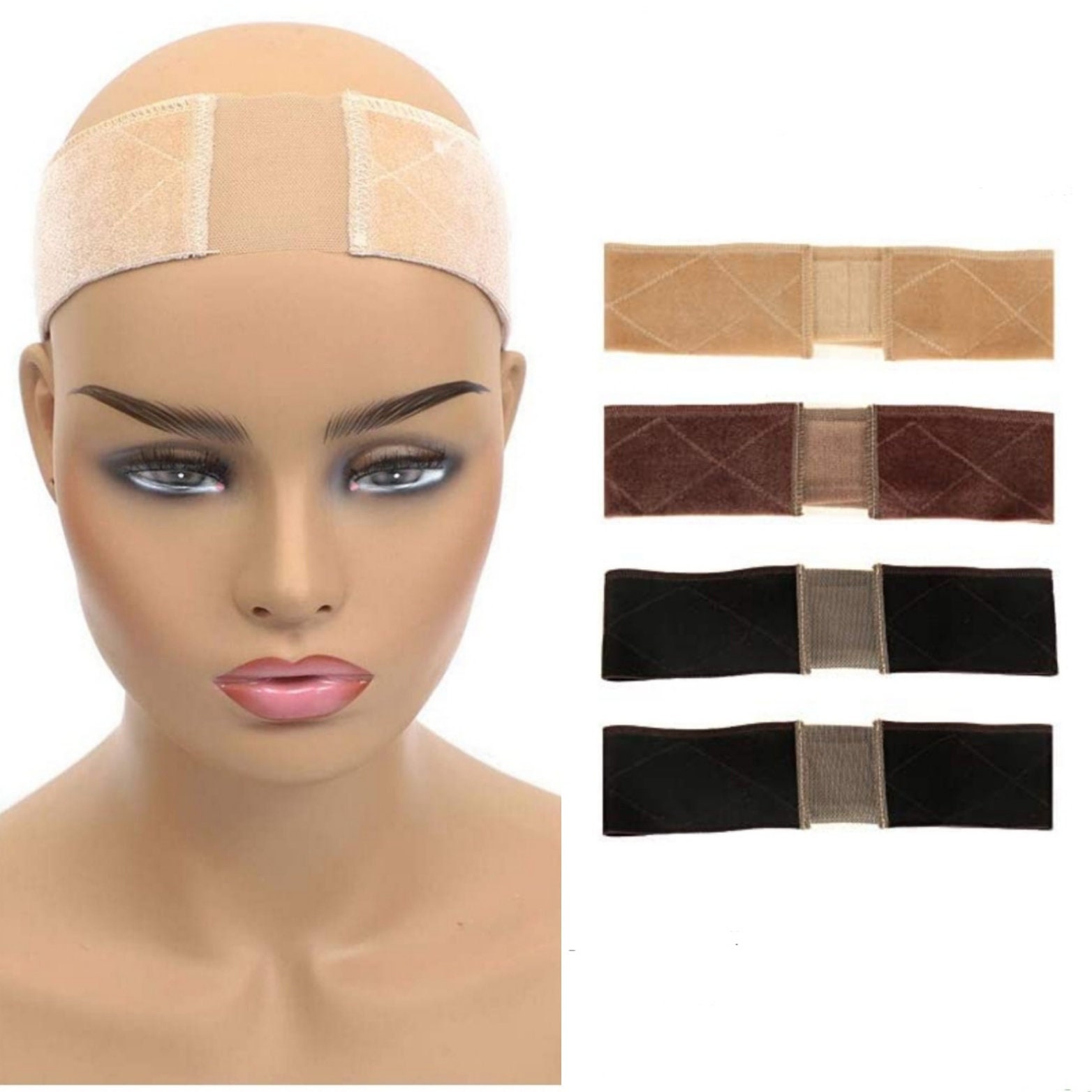 Non-slip Headband No Slip Wig Grip Head Hair Band Black Velvet Adjustable:  Keeps Head Scarves, Wigs on Your Head All Day Sharirose 